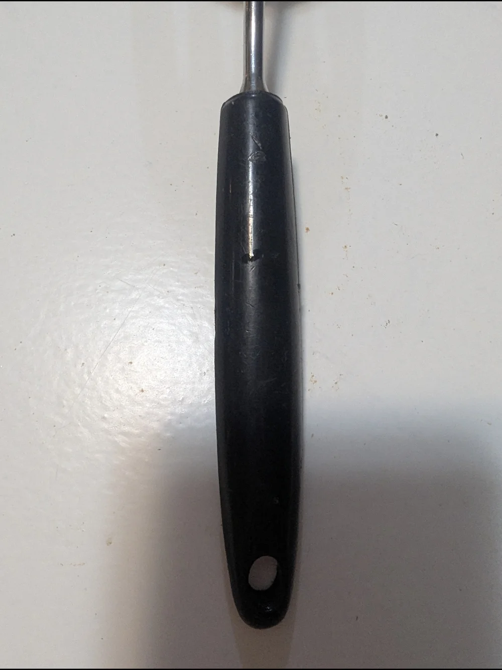 Vintage Ekco Short Slotted Small Angled Chromium Spatula Black Handle